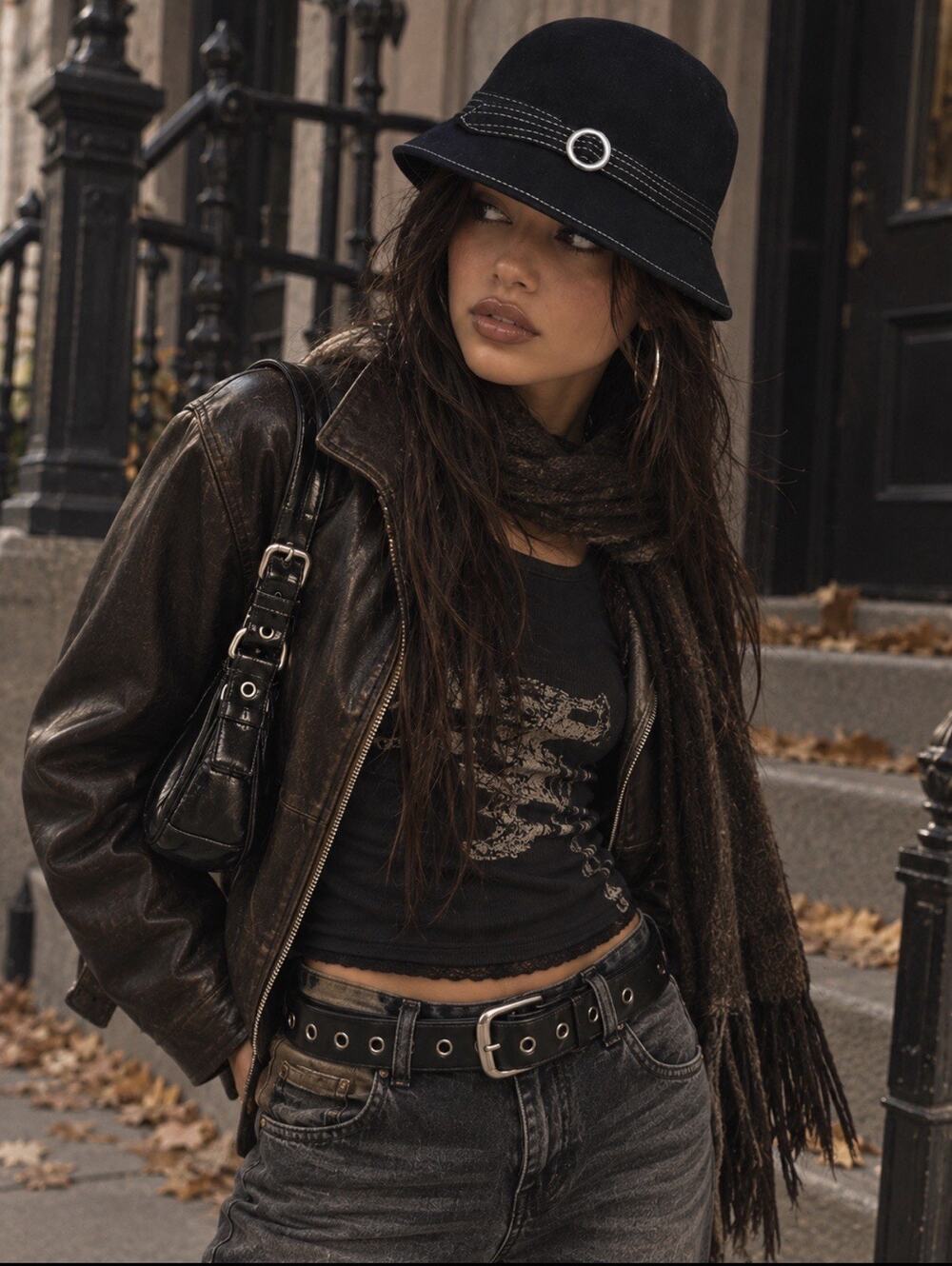 Cyber Y2K 2000’s Cloche Hat Minimalist Streetwear Women’s Wool Hat OS Black 90s